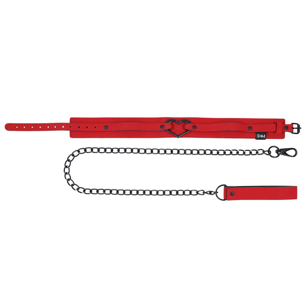 Sportsheets Amor Collar and Leash with Heart Accent - Leash 
