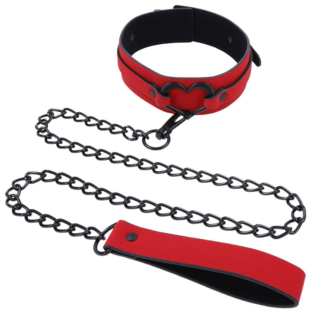 Sportsheets Amor Collar and Leash with Heart Accent - Alt