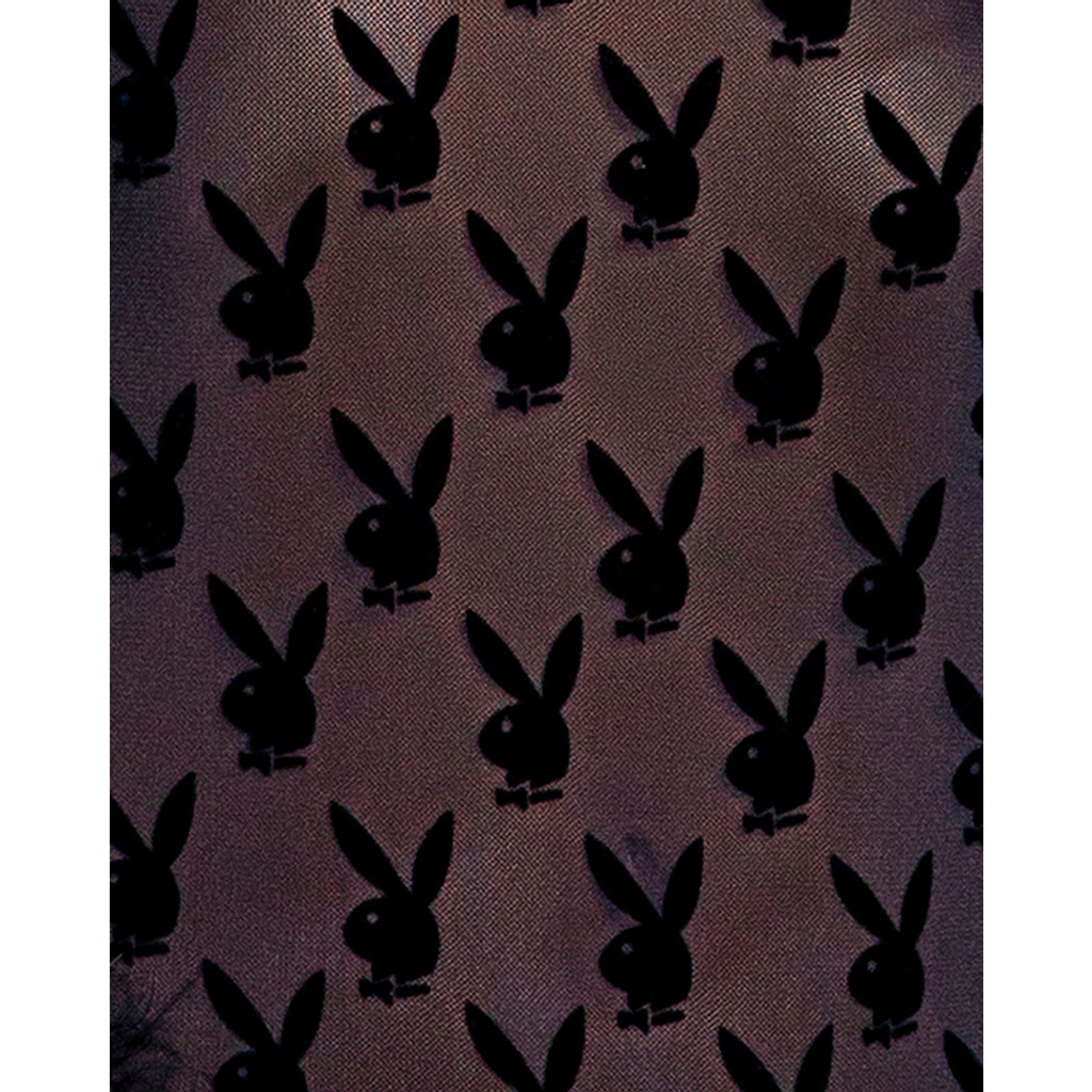 Plus Size Playboy Lingerie Bunny Noir Slip - Fabric 