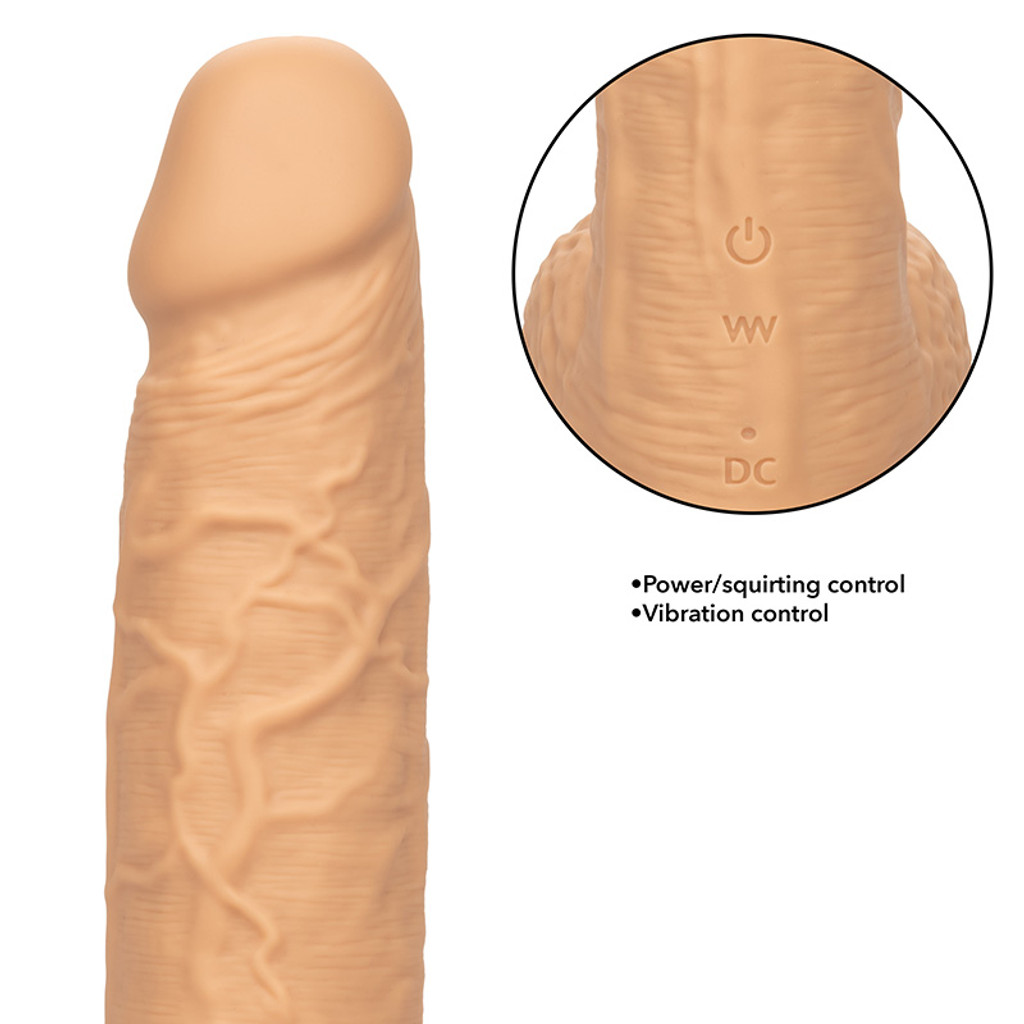 Ivory CalExotics Squirting Fuck Stick Vibrating Dildo - Detail
