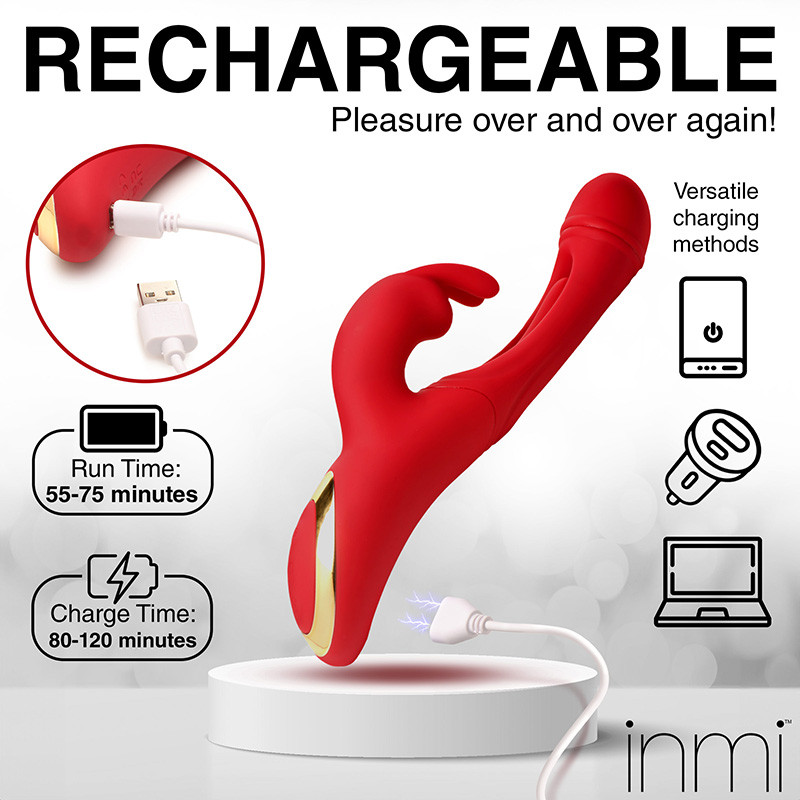 Inmi Rabbit Flick Flicking Silicone Rabbit Vibrator - Rechargeable