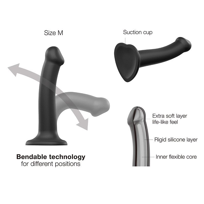 Strap-On-Me Semi-Realistic Dual Density Bendable Dildo - Features