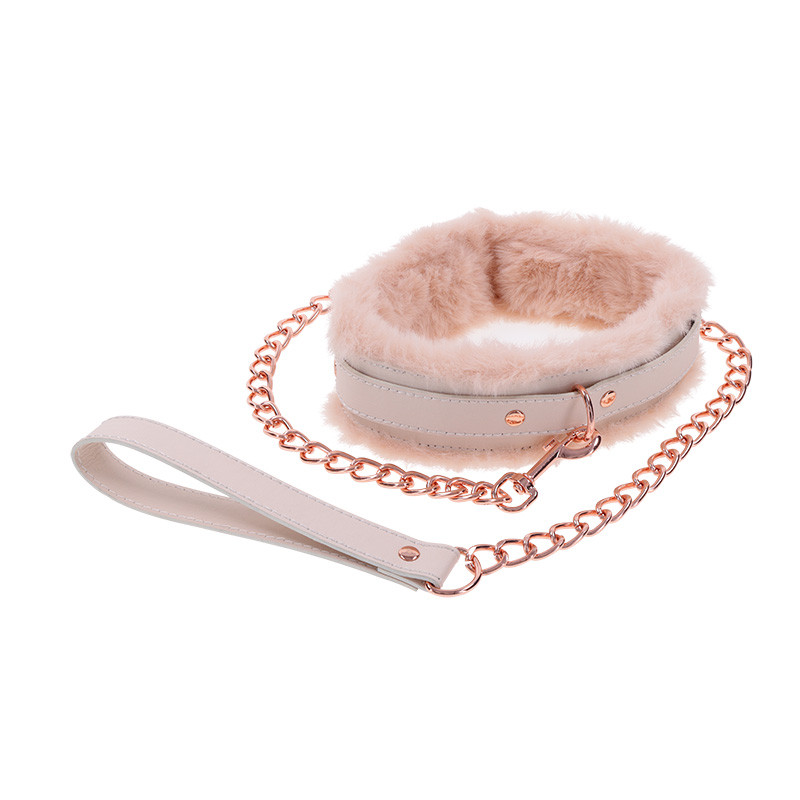 Sex & Mischief Peaches 'n CreaMe Faux Fur Collar & Leash - Front