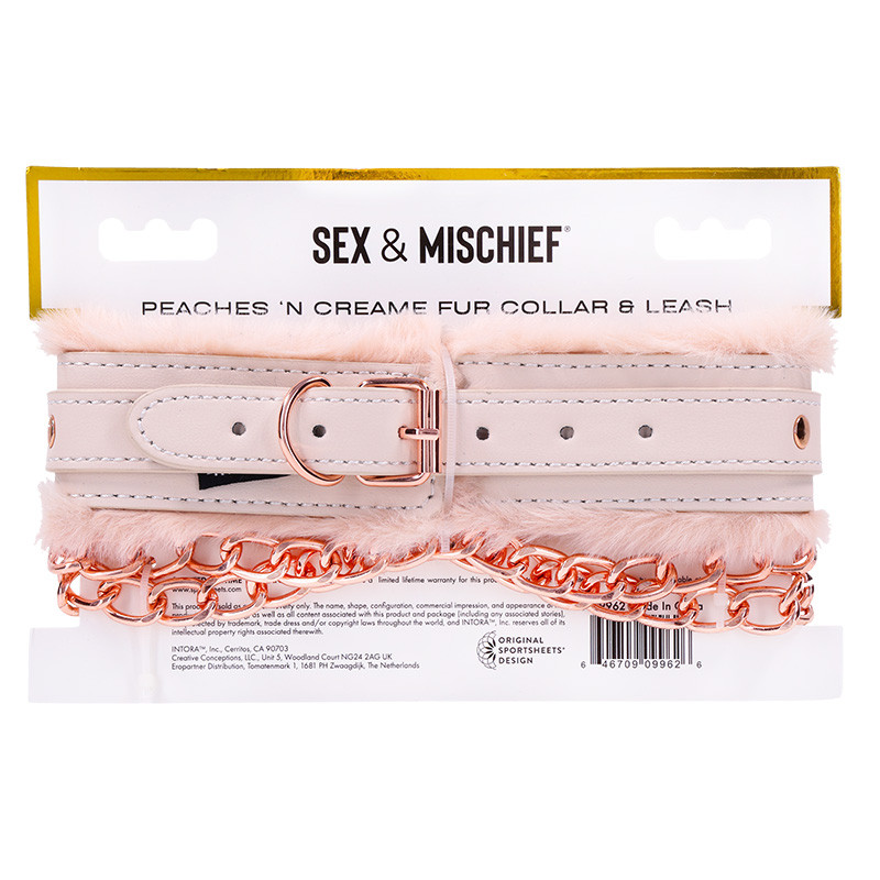 Sex & Mischief Peaches 'n CreaMe Faux Fur Collar & Leash - Packaging Back