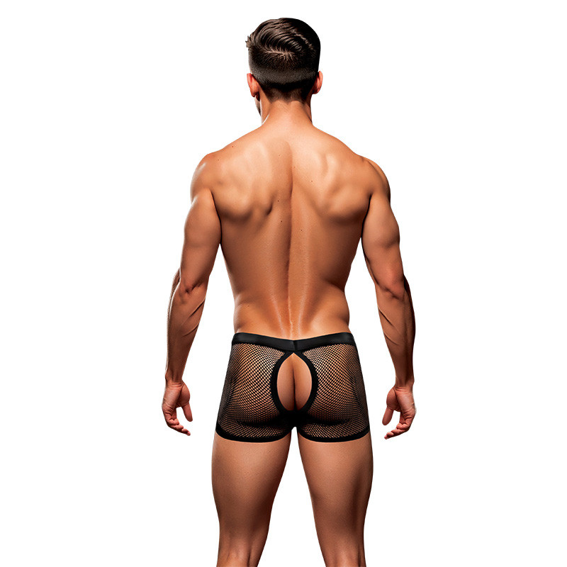 Envy Menswear Snap Down Mesh Boxer Brief - Back