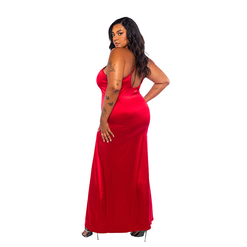 Red Roma Plus Size Love & Lust Nightgown - Back