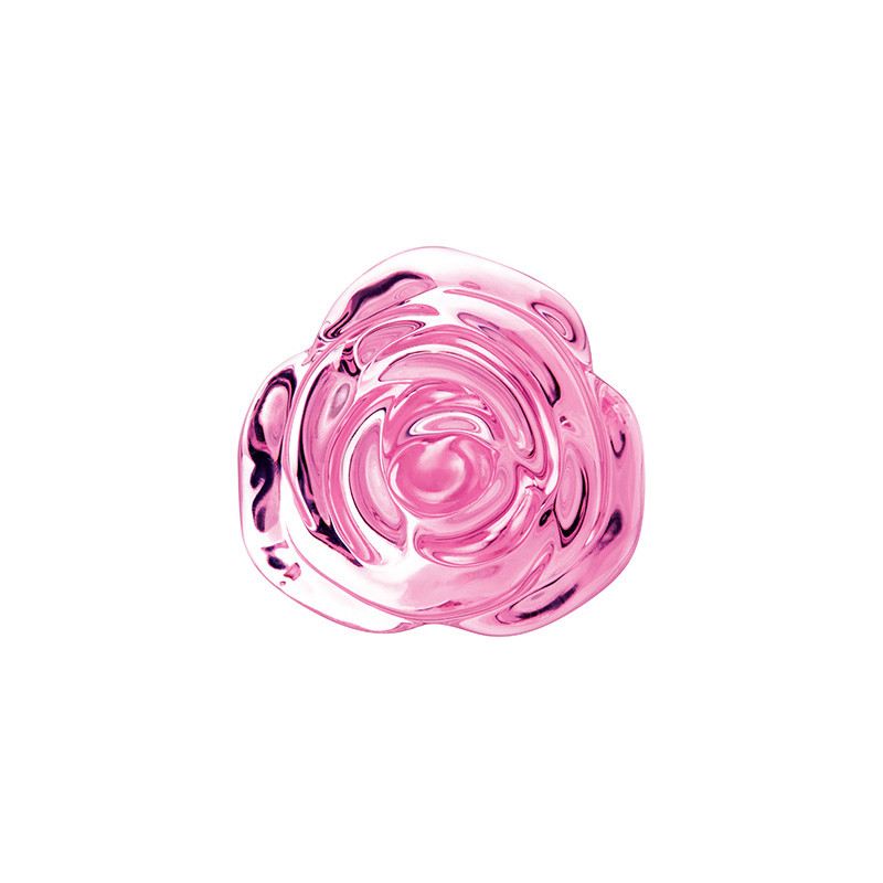 b-Vibe Pink Roses Glass Butt Plug Training Set - Rose Base