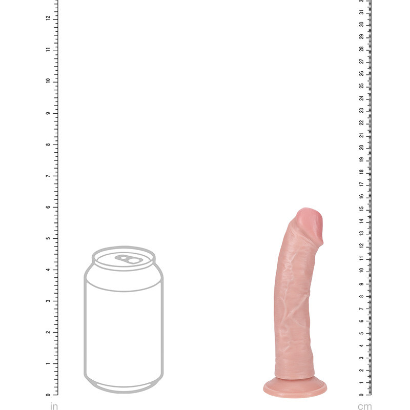 RealRock 6" Realistic Curved Vibrating Dildo with Suction Cup - Measurements