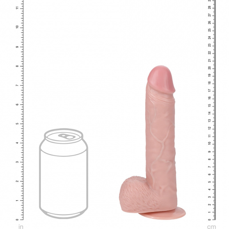 RealRock 8" Vibrating and Thrusting Cock with Balls - Measurements