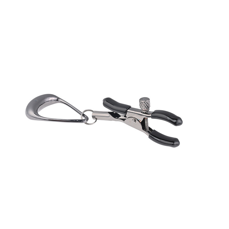 Sportsheets Velvet Noir Tuggable Nipple Clamps - Right Open