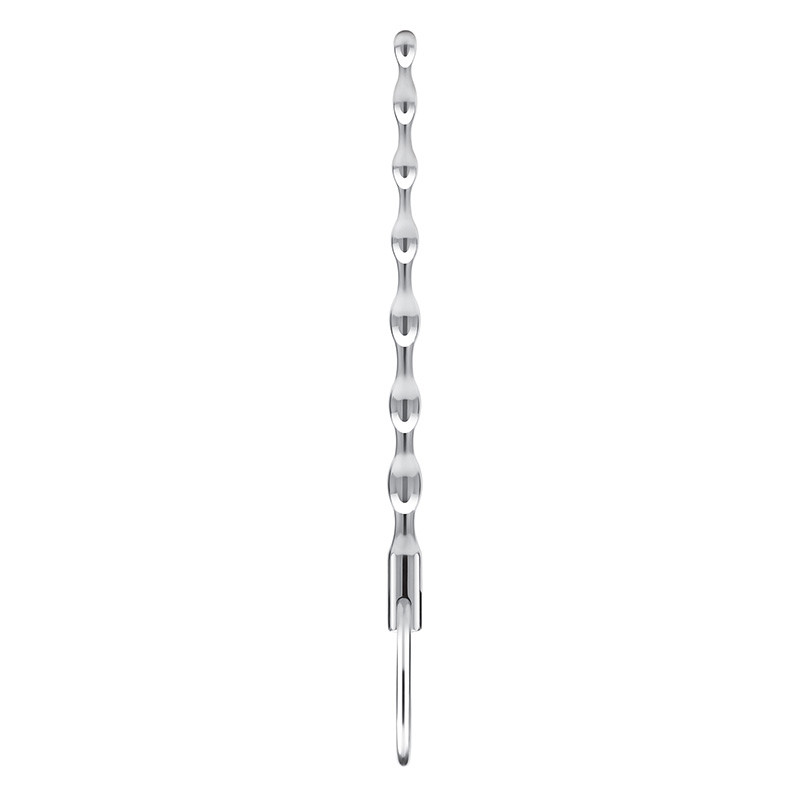 Stainless Steel Ribbed 4.25" Urethral Sound - Side