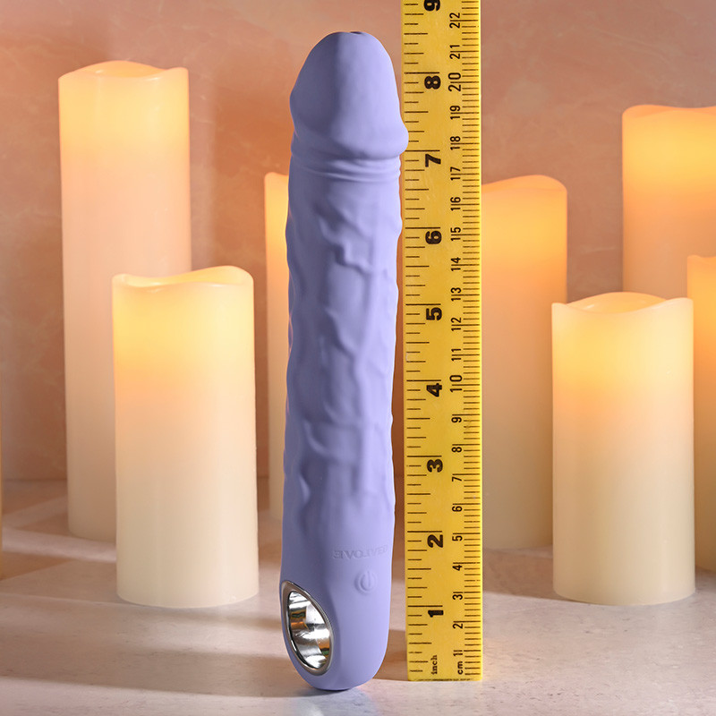 Evolved Novelties Large Purple Fantasy Realistic Vibrator - Measurements