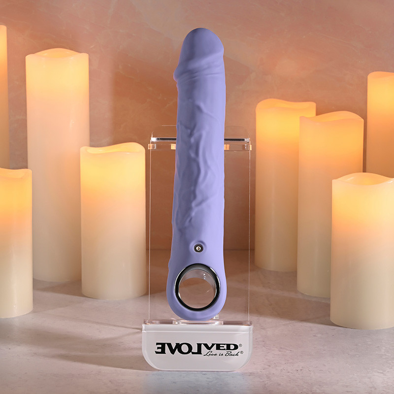 Evolved Novelties Large Purple Fantasy Realistic Vibrator - Stand Left