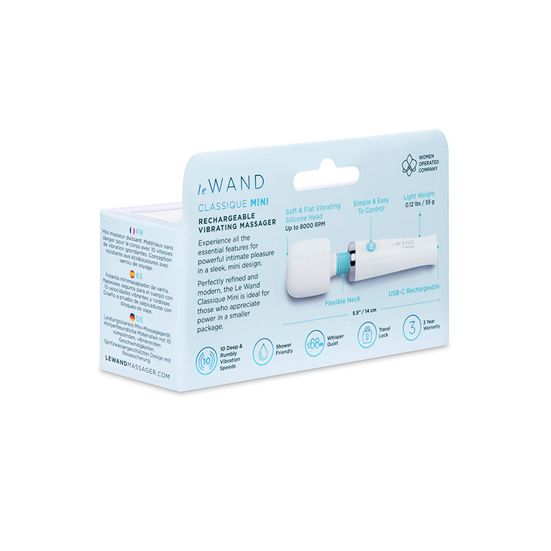 Le Wand Classique Mini Rechargeable Vibrating Massager - Packaging Back