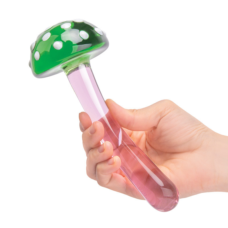 GLAS Magic Mushroom 7.5" Glass Dildo  - Hand #2