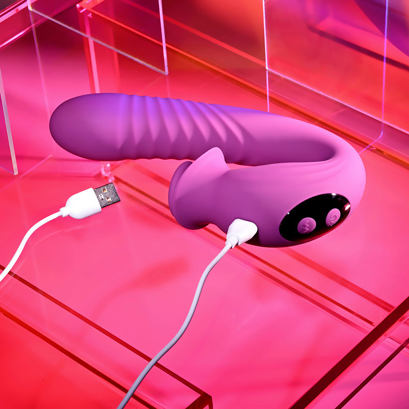 Evolved Novelties Deep Ecstasy Dual Stim Thrusting Vibrator - Charging
