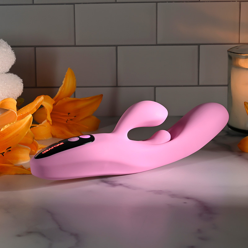 Evolved Novelties Push The Button Rabbit Vibrator - Laying Right