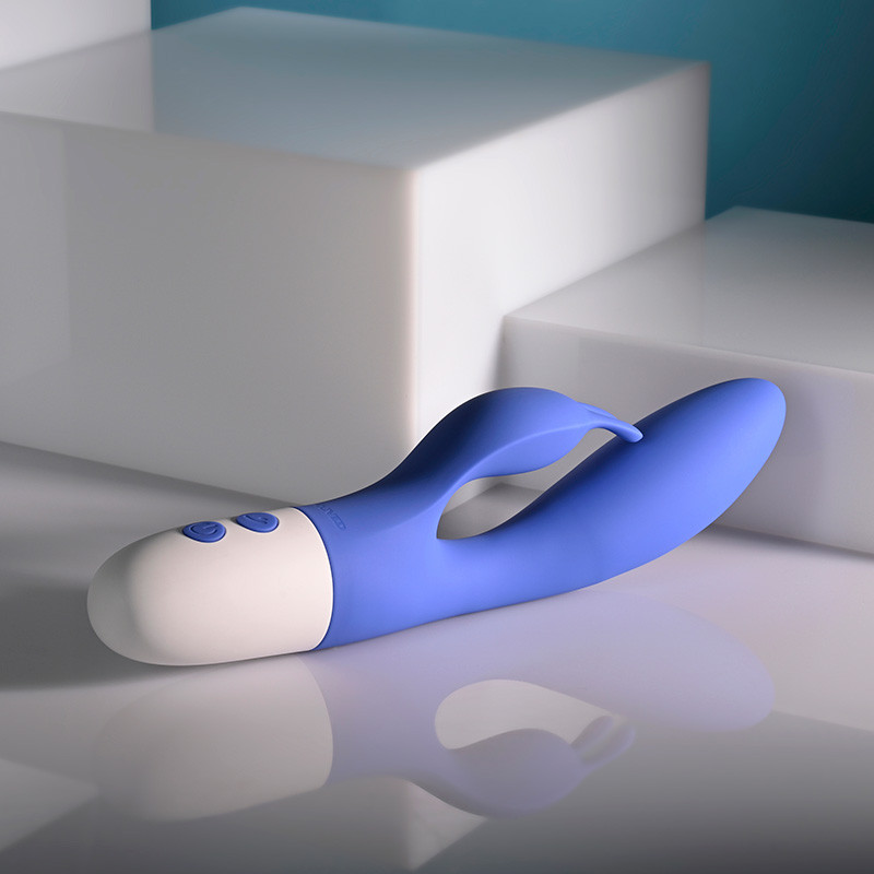 Evolved Novelties Funny Bunny Come Hither Vibrator - Laying Handle