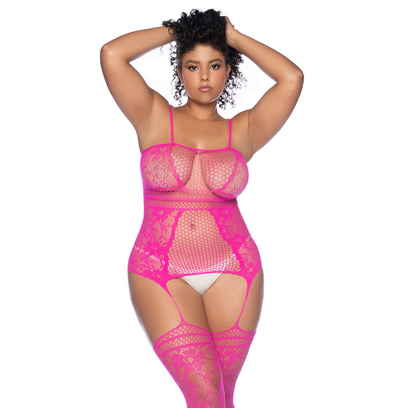 Plus Size Aria Fishnet Body Stocking