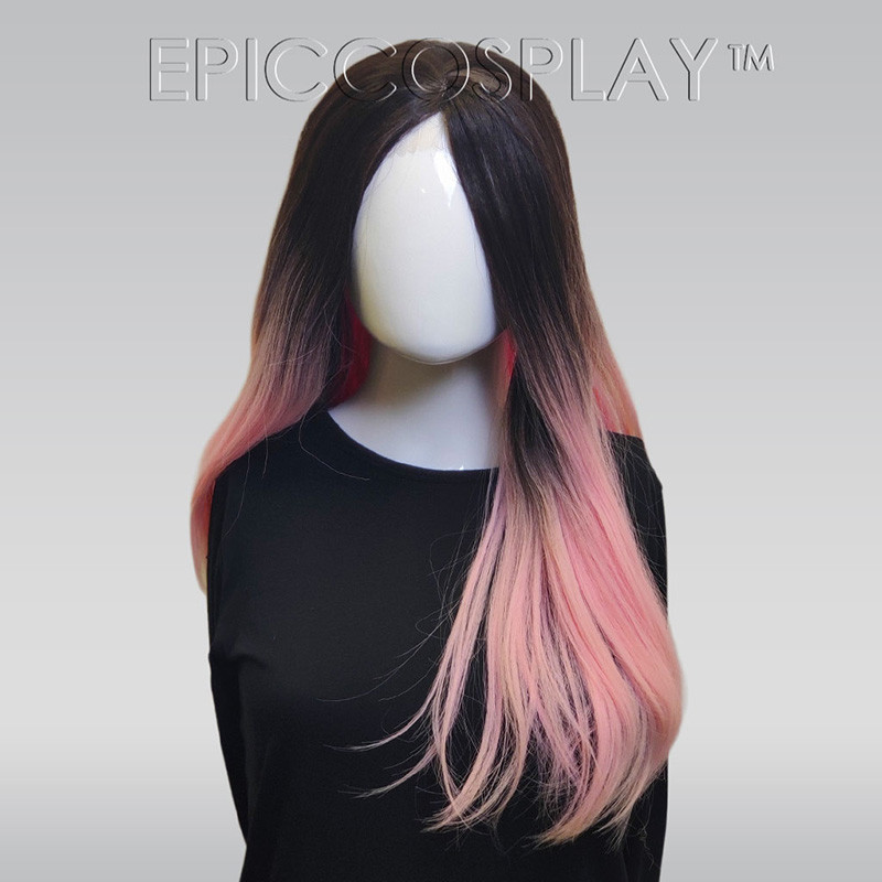 Signature - Darkest Brown to Baby Pink Ombre Lace Front Wig - Front