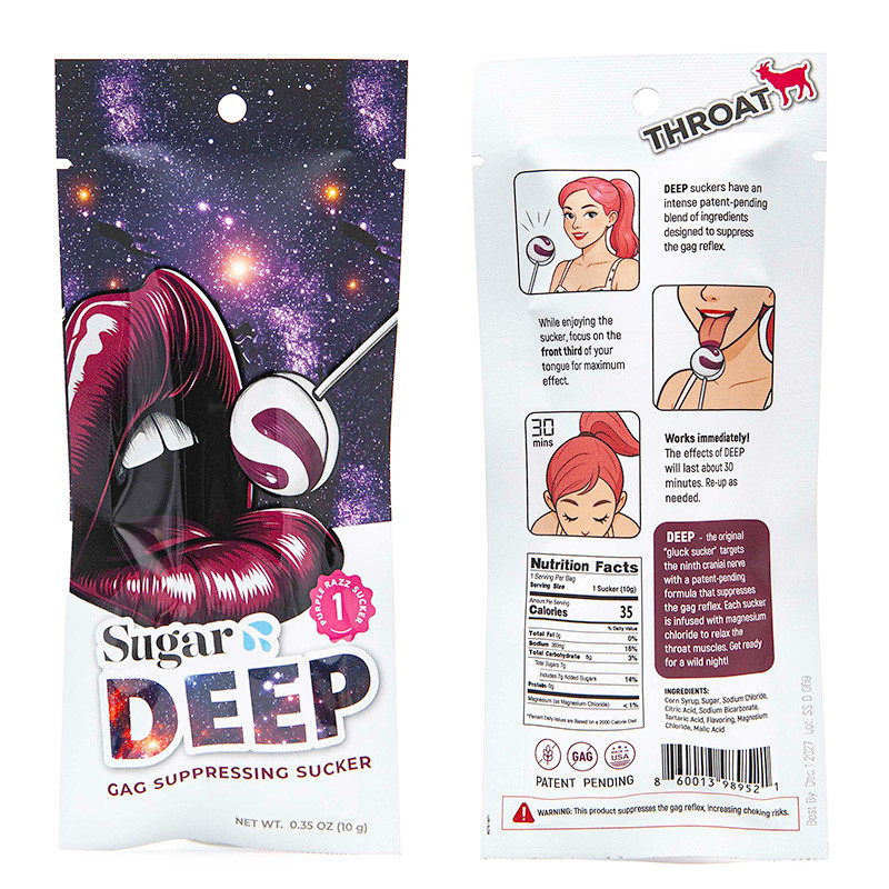 Deep Gag Suppressing Sucker - Packaging Front/Back