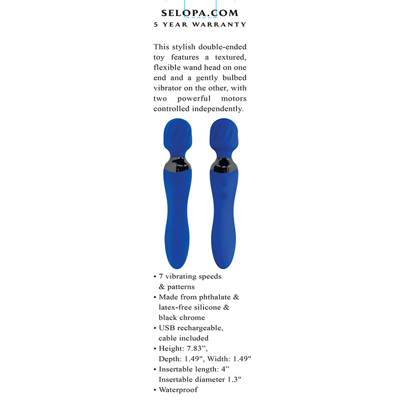 Blue Belle Double-Ended Wand Vibrator - Packaging Back