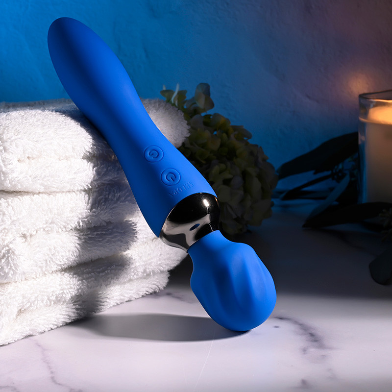 Blue Belle Double-Ended Wand Vibrator - Lifestyle #6