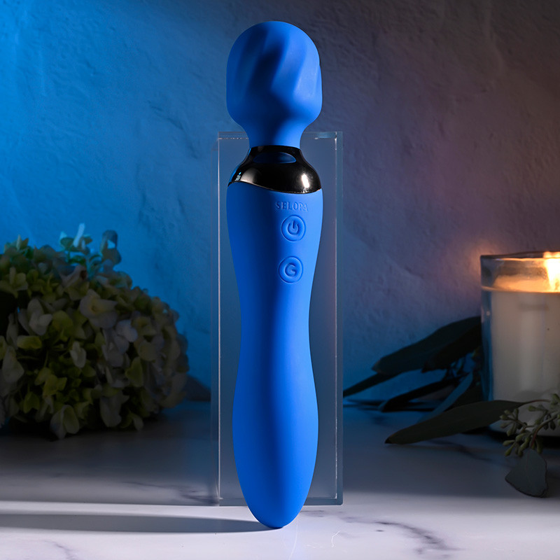 Blue Belle Double-Ended Wand Vibrator - Lifestyle #2