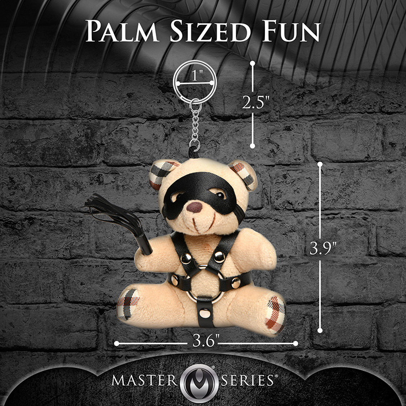 Master Series  BDSM Teddy Bear Keychain - Measurements