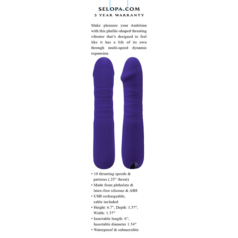 Selopa Ambition Phallic-Shaped Thrusting Vibrator - Packaging Back