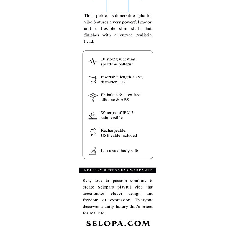 Selopa Dainty Dick Petite Phallic Vibe - Packaging Back