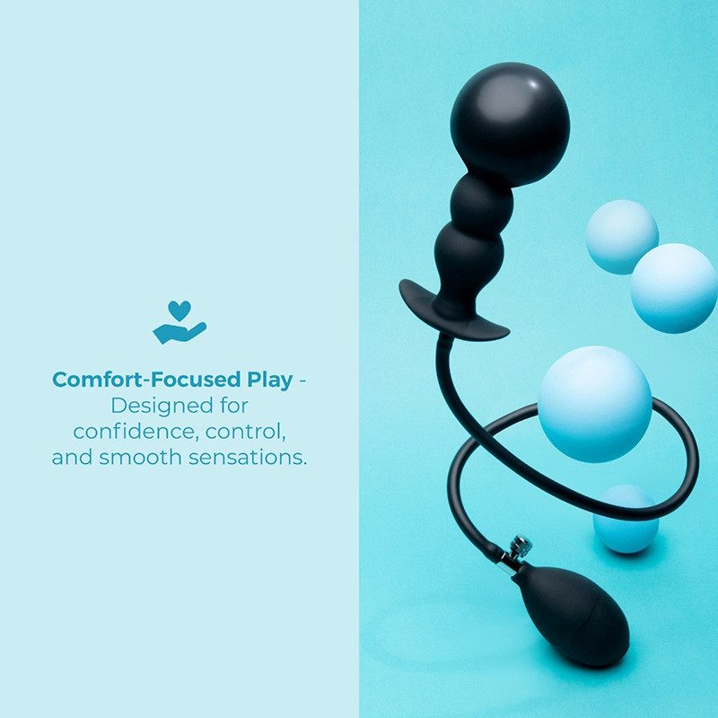 b-Vibe Beaded Inflatable Anal Plug with Hand Pump - Comfort