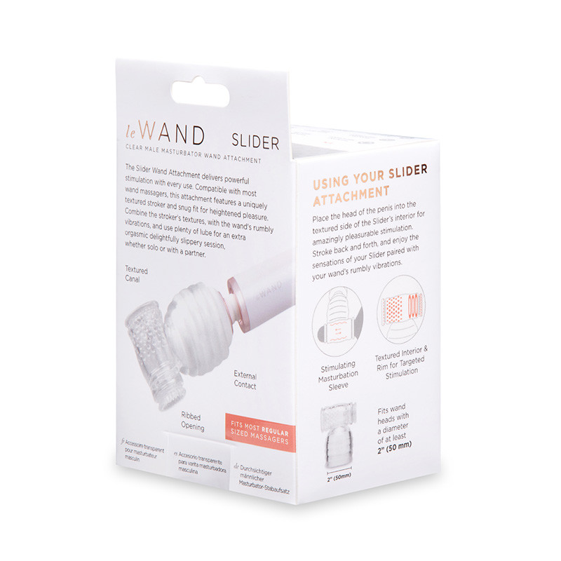 Le Wand Clear Male Masturbator Wand Attachment - Packaging Back