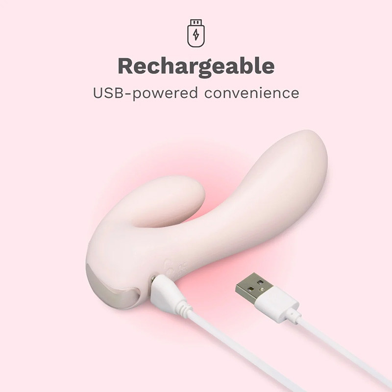 Le Wand Mini Vibe G-Double Rechargeable Clitoral & G-Spot Vibrator - USB Rechargeable