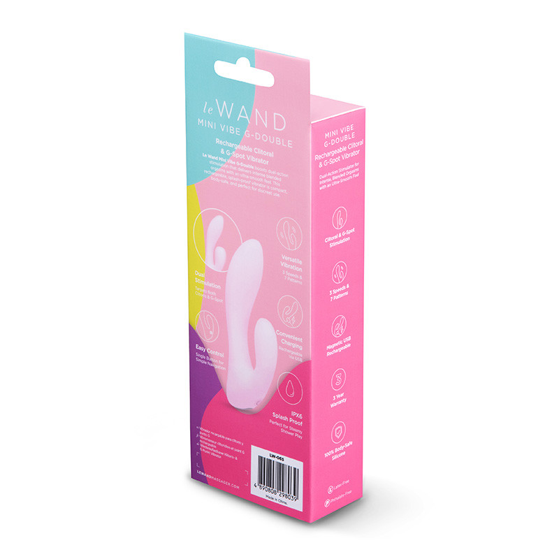Le Wand Mini Vibe G-Double Rechargeable Clitoral & G-Spot Vibrator - Packaging Back