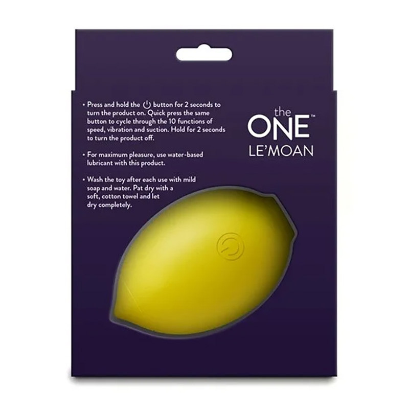 The One Le'Moan Lemon Shaped Clitoris Suction Toy - Packaging Back