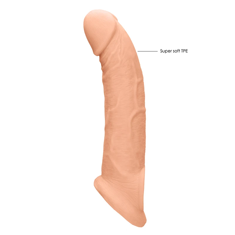 Shots RealRock 9" Penis Extender with Rings - TPE Material
