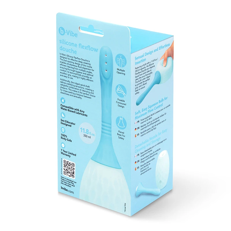 b-Vibe Silicone Flexflow Douche - Packaging Back