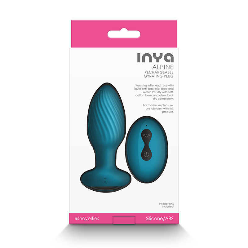 NS Novelties INYA Alpine Rechargeable Gyrating Plug - Packaging Back
