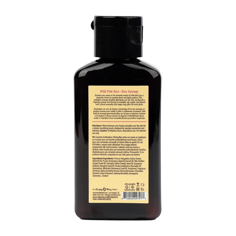Earthly Body at Night Massage Oil (Wild Pink Rose) 2 oz. Back