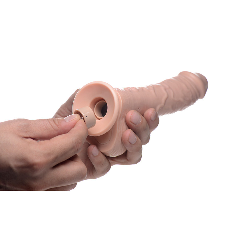 Loadz 8.5 Inch Vibrating Squirting Dildo with Remote - Hand #3