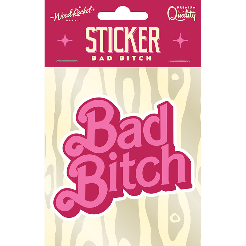 Wood Rocket Bad Bitch Sticker - Packaging Front
