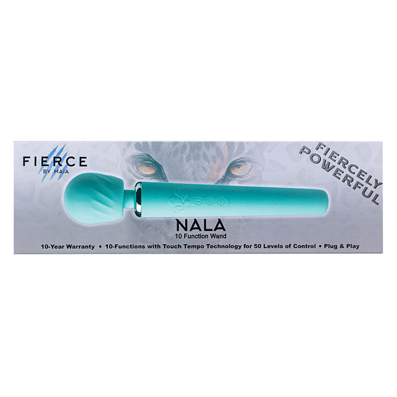 Blue NALA Touch Tempo Plug & Play Fiercely Powerful Wand - Packaging Front