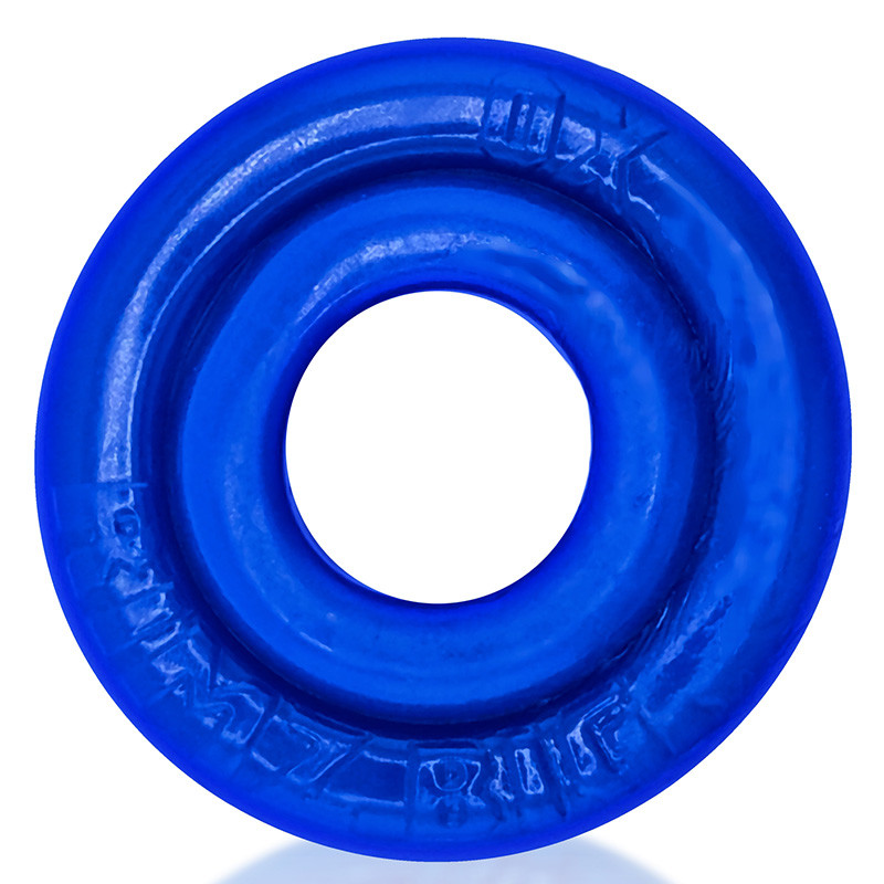 Police Blue Oxballs Rimz Big Lippy Cock Ring - Front