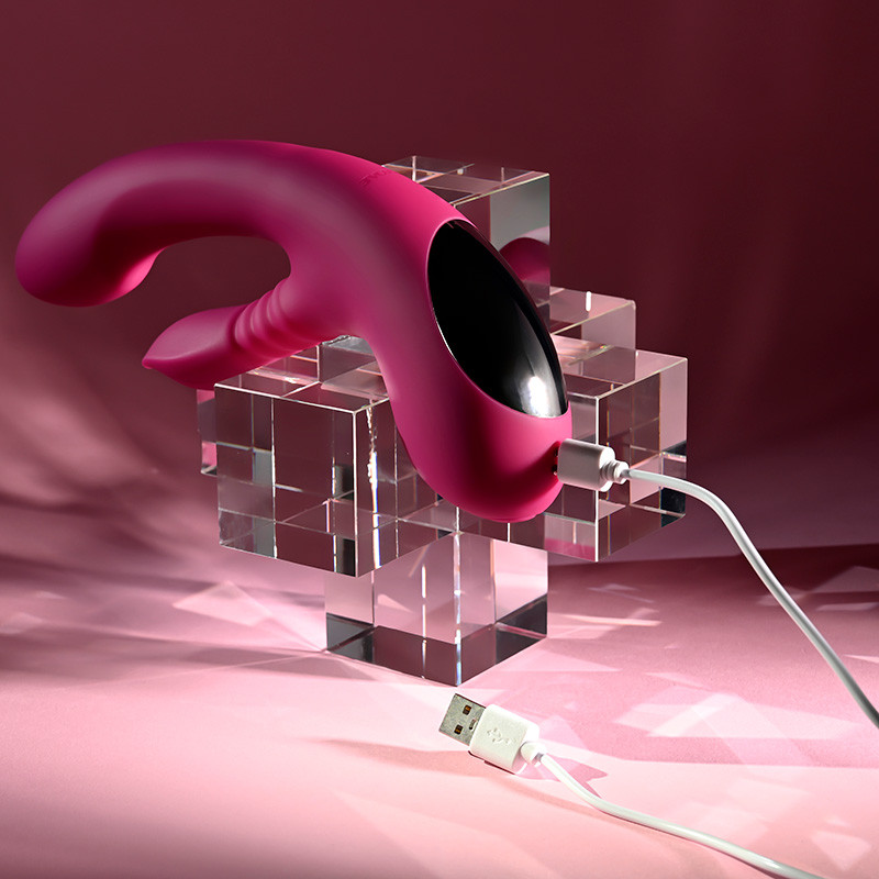 Evolved Novelties Gentle Persuasion Come-Hither Rabbit Vibrator - Charging Lifestyle