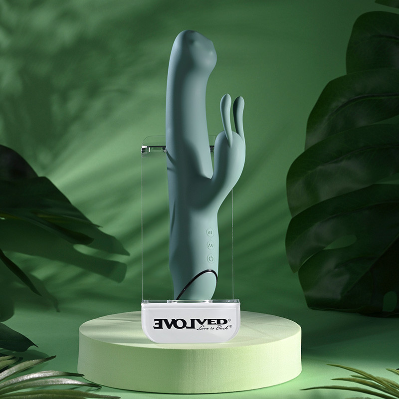 Evolved Novelties Satin Swirl G-Spot Rabbit Vibrator - Lifestyle #3