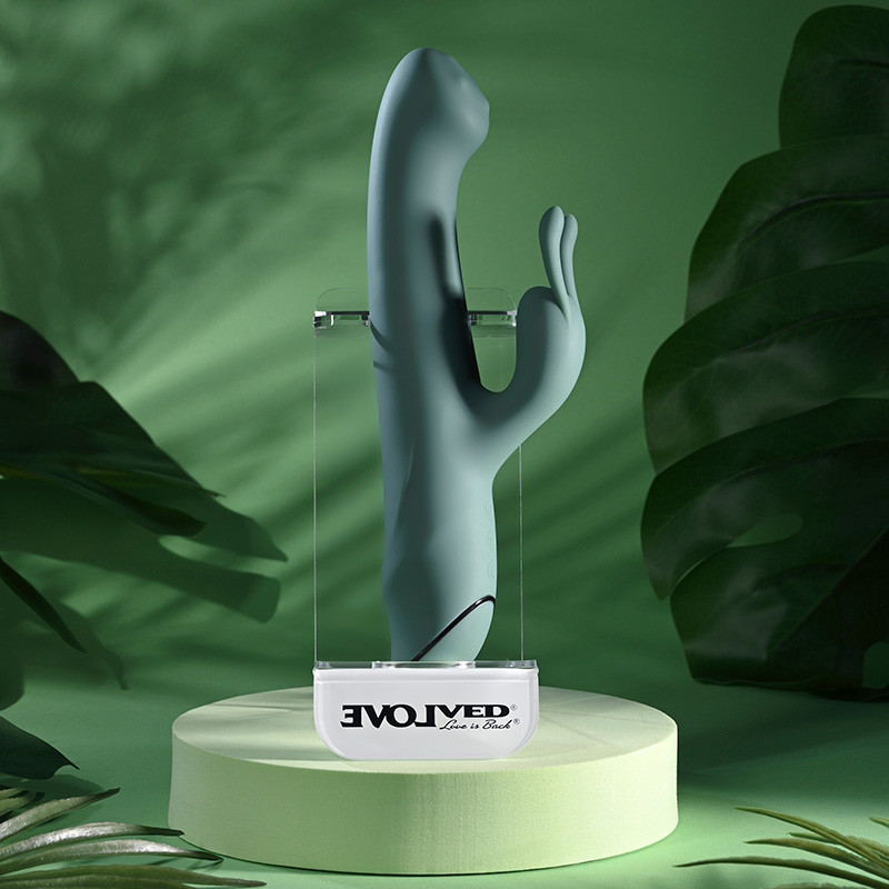 Evolved Novelties Satin Swirl G-Spot Rabbit Vibrator - Lifestyle #1