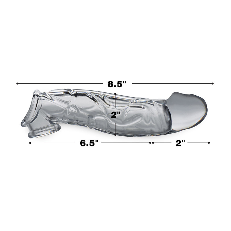 Size Matters Clear 2 Inch Extender Sleeve - Measurements