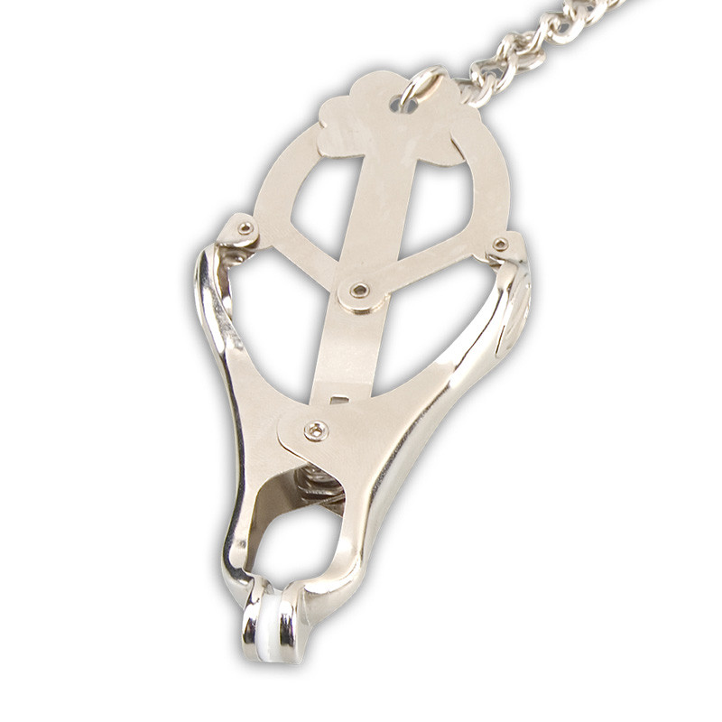 Lux Fetish Japanese Clover Nipple Clamps with Chain - Clamp