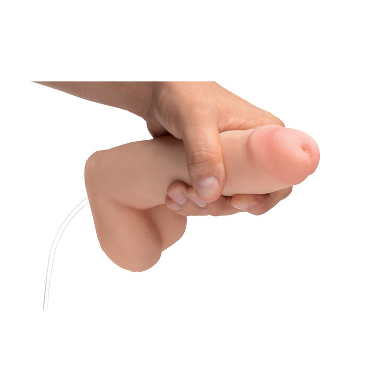 XR Brands Loadz 8 Inch Squirting Dildo with Syringe - Hand